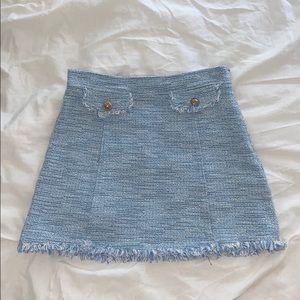 BABY BLUE TWEED SKIRT
